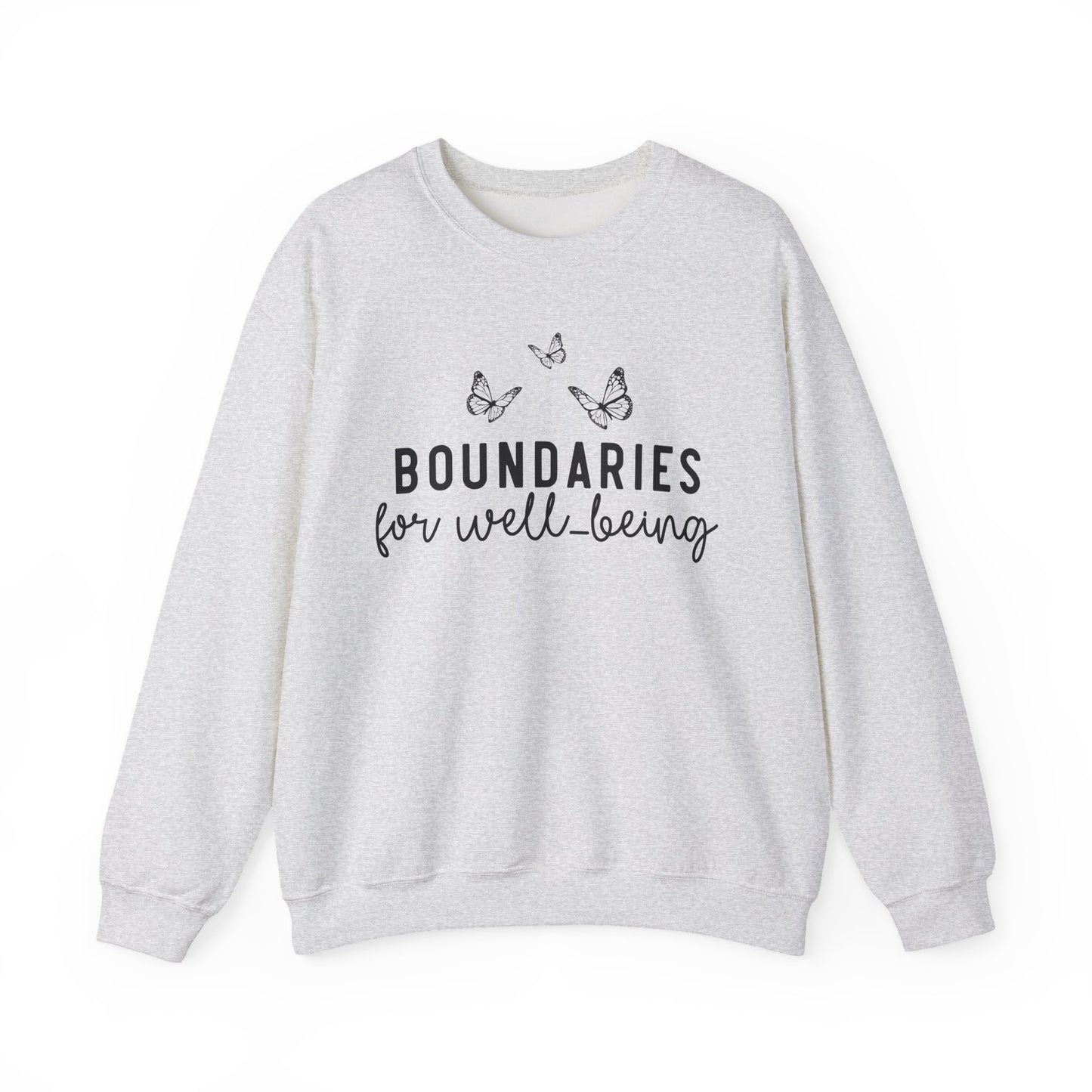 Boundaries for Well-Being Mental Health Crewneck Sweatshirt