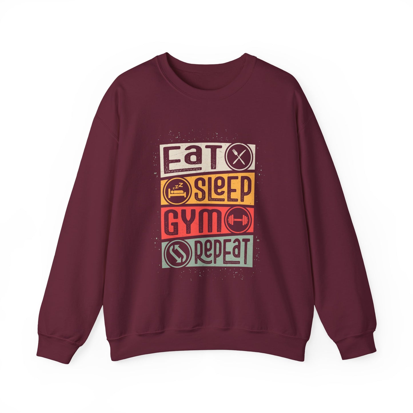 Eat Sleep Gym Repeat Gym Crewneck Sweatshirt