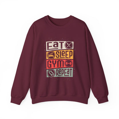 Eat Sleep Gym Repeat Gym Crewneck Sweatshirt