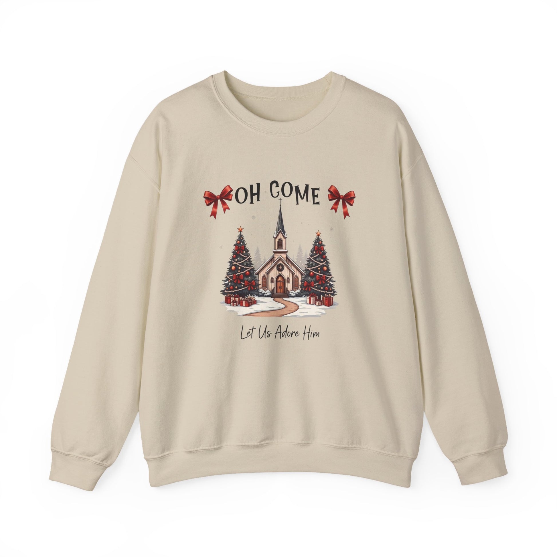 Oh Come Let's Adore Him Christmas Crewneck Sweatshirt - Samberule