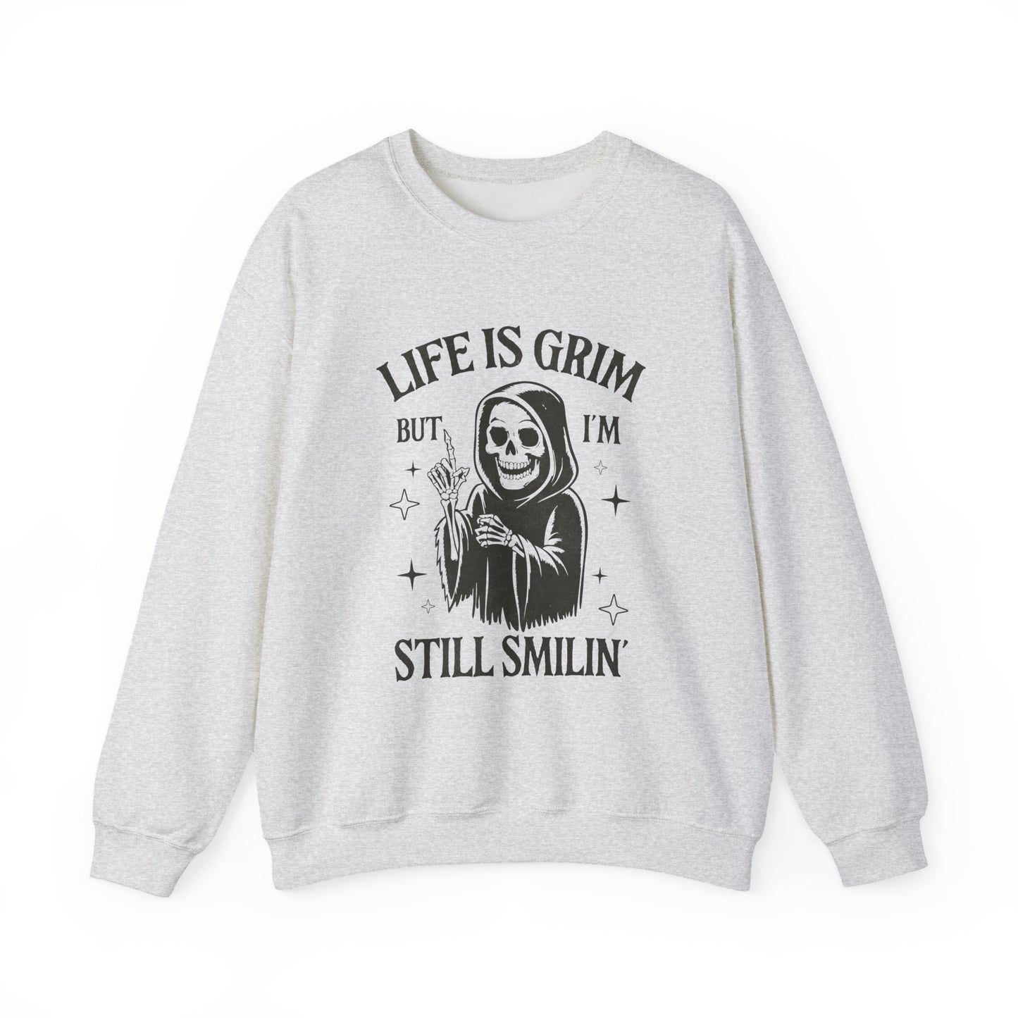 Life is Grim but i'm Still Smilin Halloween Crewneck Sweatshirt - Samberule