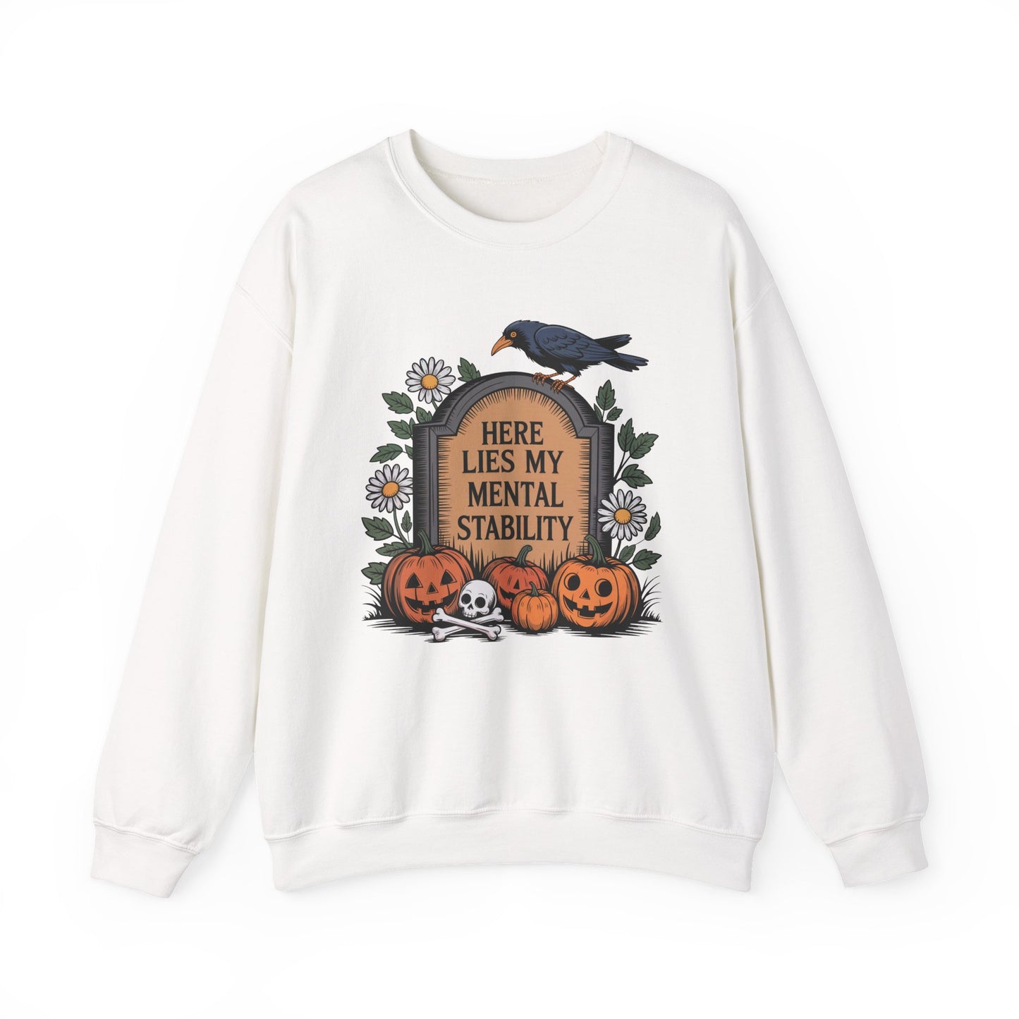 Here Lies My Mental Stability Halloween Crewneck Sweatshirt - Samberule