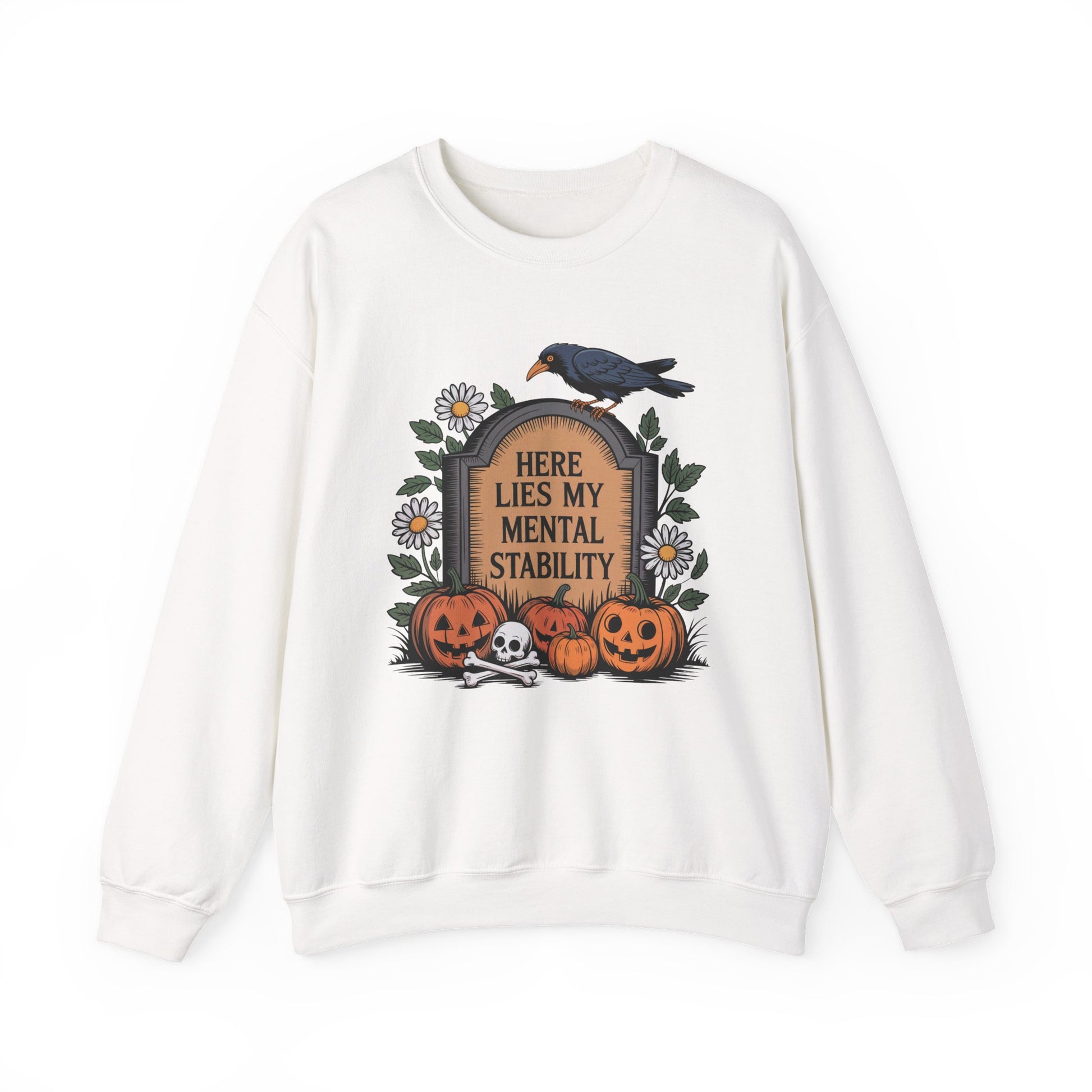 Here Lies My Mental Stability Halloween Crewneck Sweatshirt - Samberule