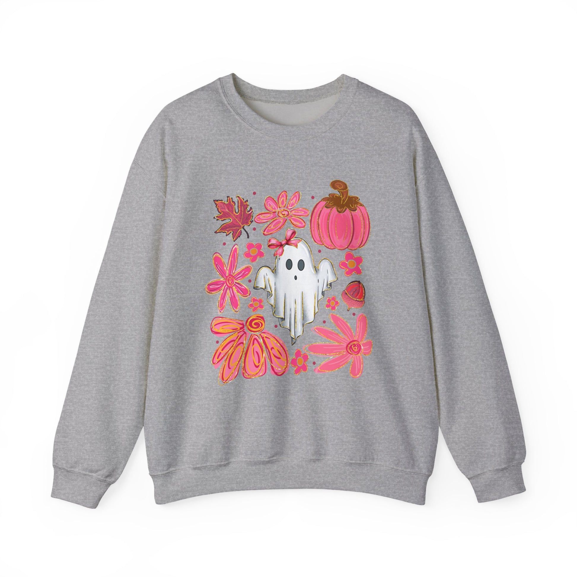 Ghost Floral Halloween Crewneck Sweatshirt - Samberule
