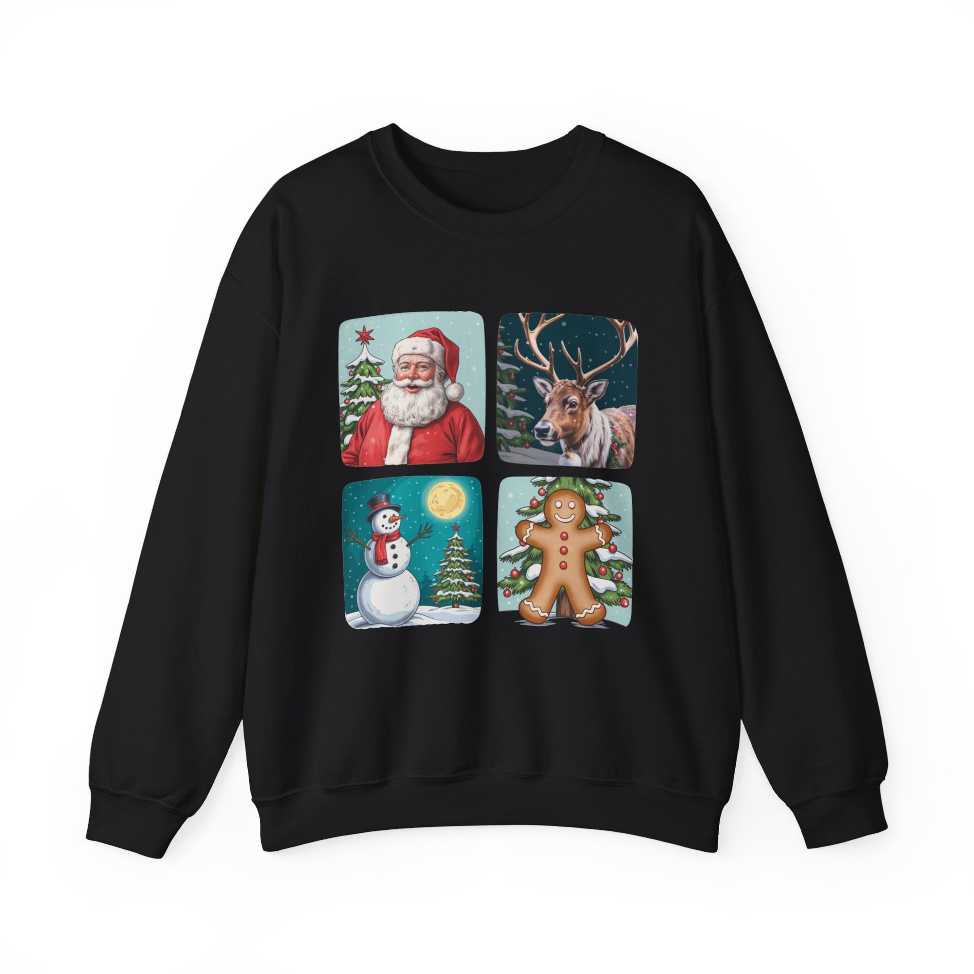 Santa, Reindeer, Snowman & Gingerbread Christmas Crewneck Sweatshirt - Samberule