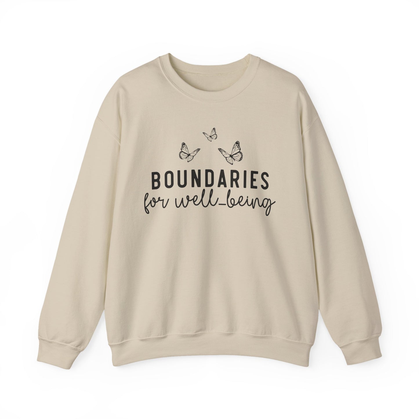 Boundaries for Well-Being Mental Health Crewneck Sweatshirt