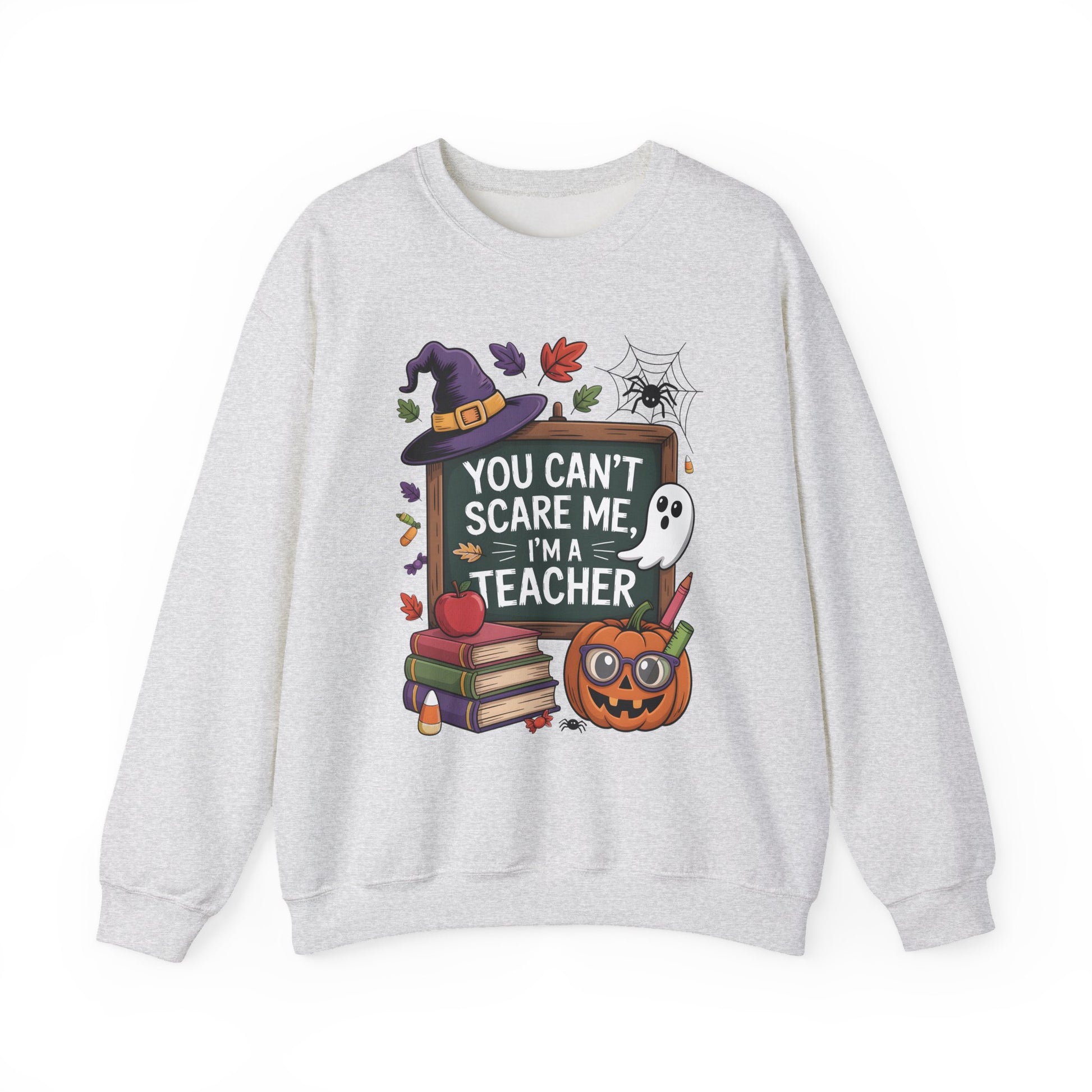 You Can't Scare a Teacher Halloween Crewneck Sweatshirt - Samberule
