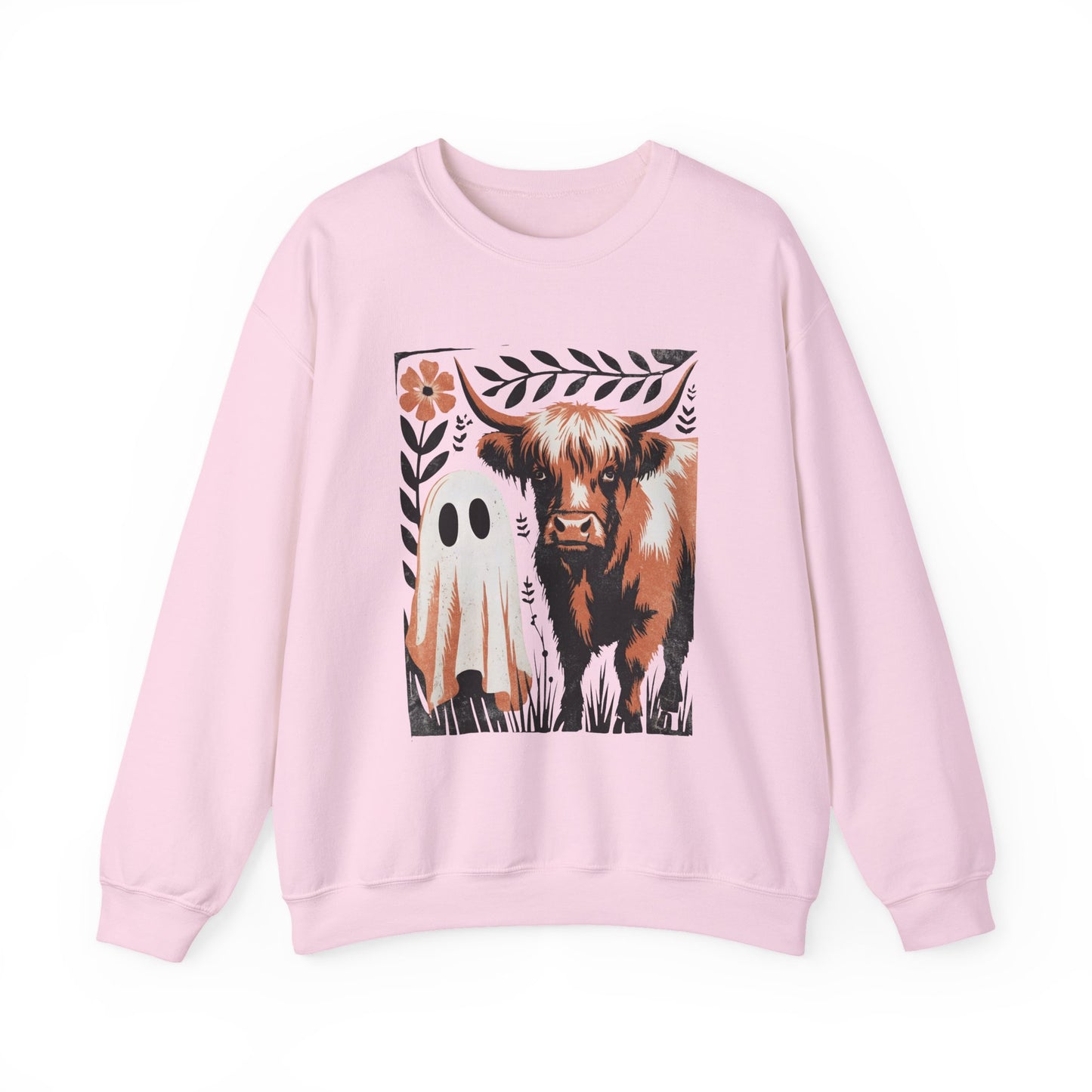 Halloween Ghost & Cow Halloween Crewneck Sweatshirt - Samberule