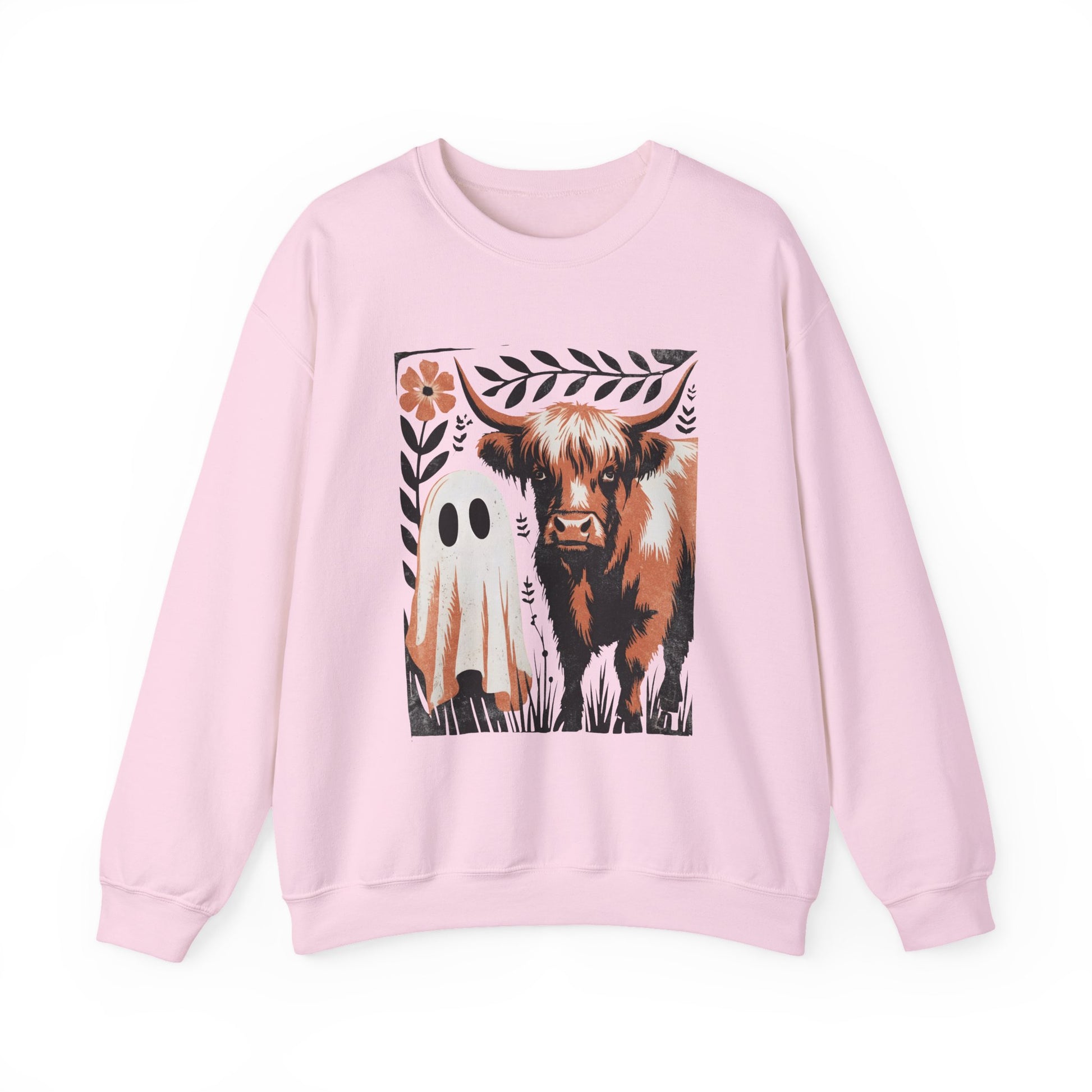 Halloween Ghost & Cow Halloween Crewneck Sweatshirt - Samberule