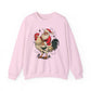 Santa on Rooster Christmas Crewneck Sweatshirt