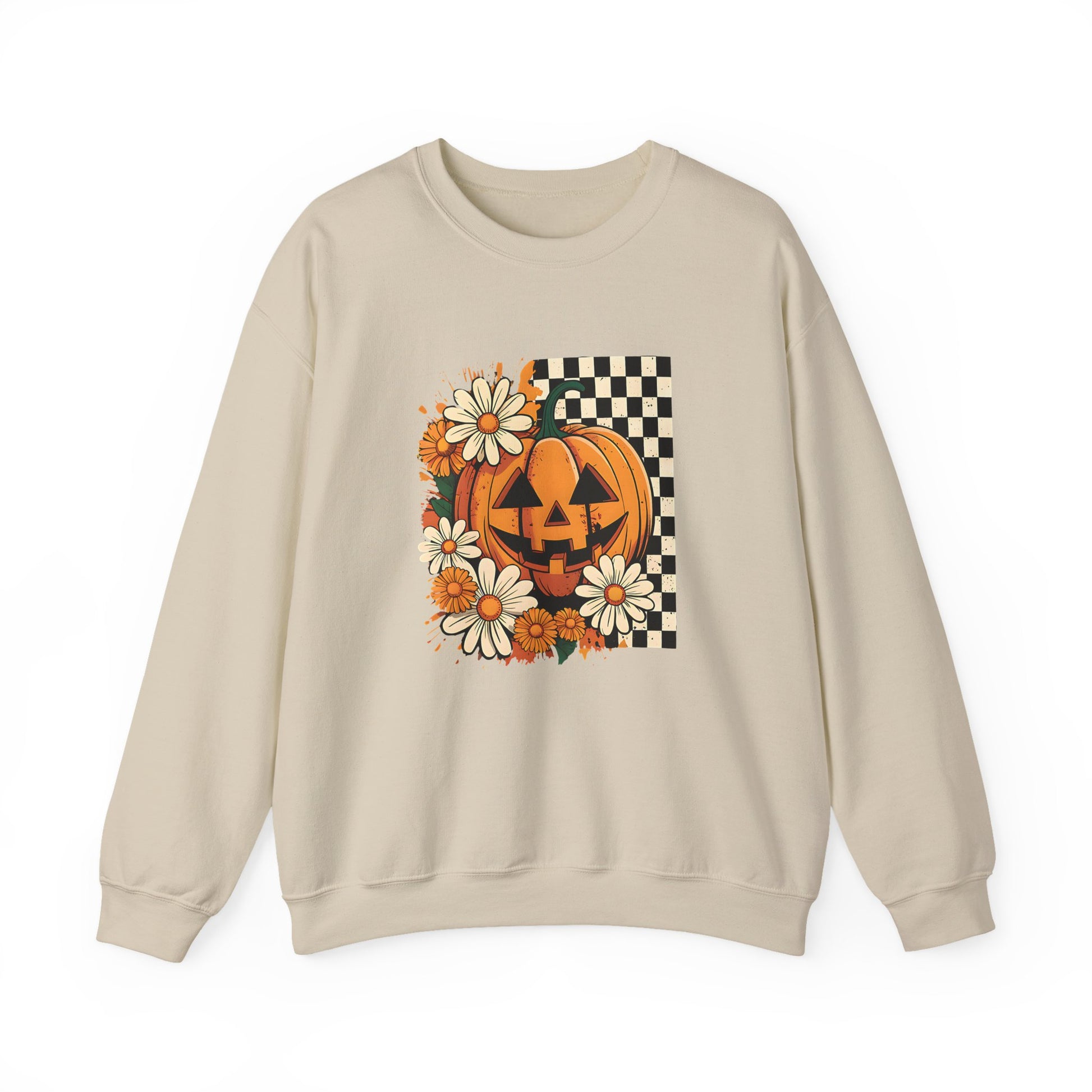 Floral Fall Pumpkin Halloween Crewneck Sweatshirt - Samberule