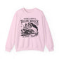 Train Wreck Graphic Halloween Crewneck Sweatshirt - Samberule
