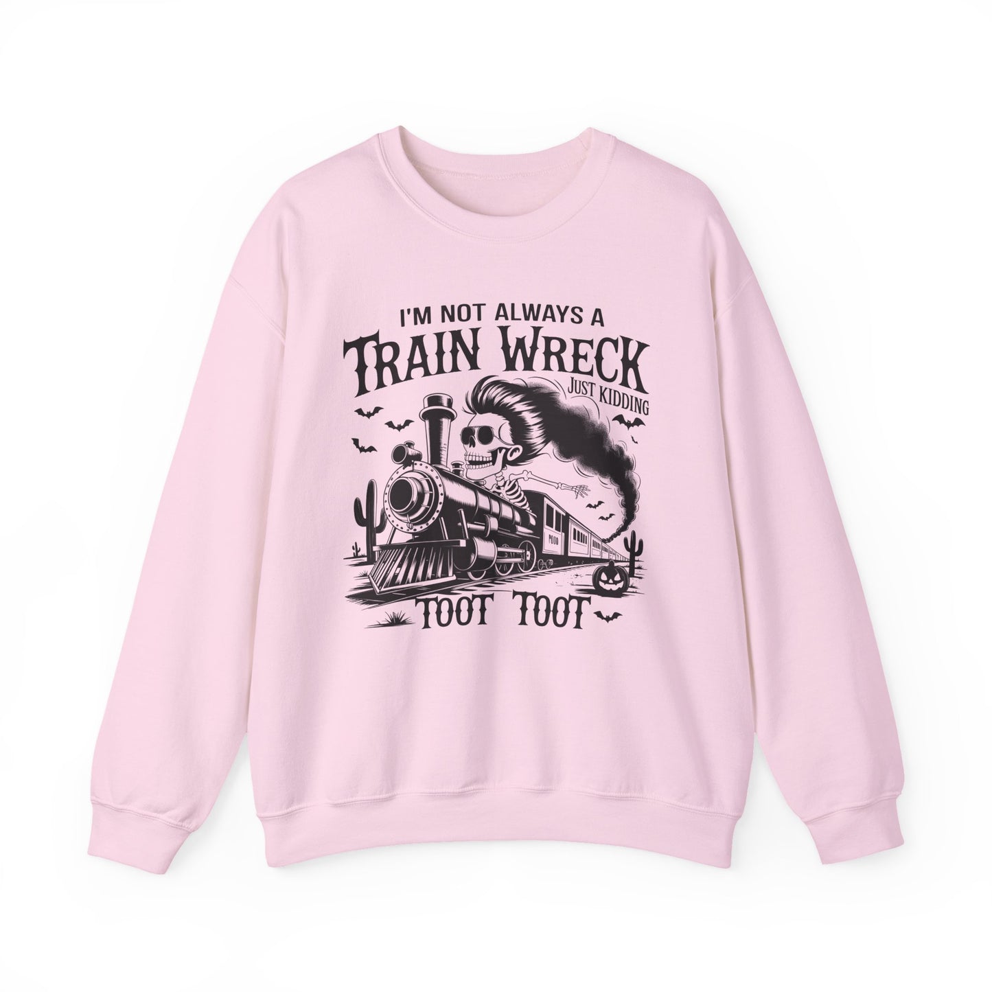 Train Wreck Graphic Halloween Crewneck Sweatshirt - Samberule