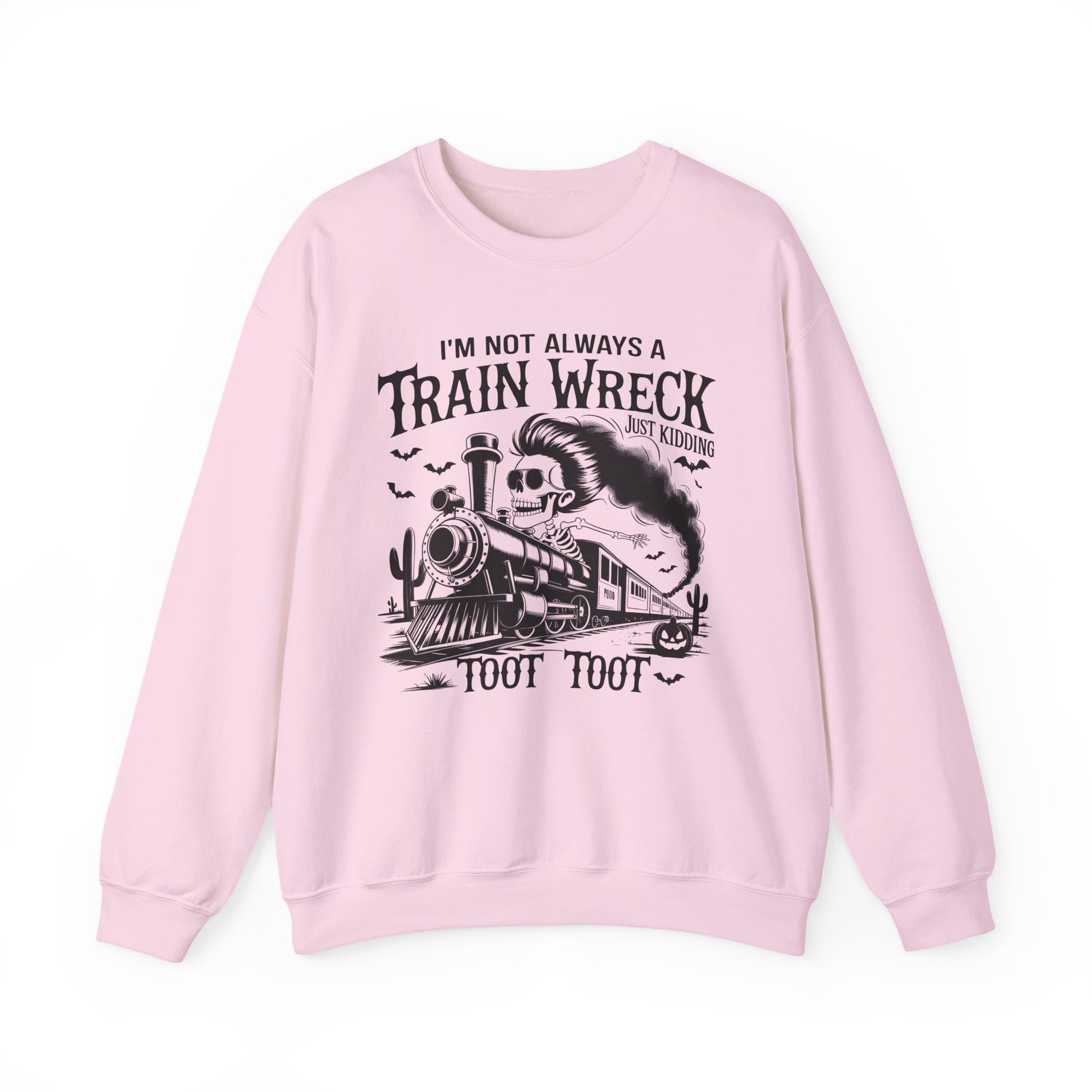 Train Wreck Graphic Halloween Crewneck Sweatshirt - Samberule