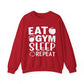 Gym Life Eat Gym Sleep Repeat Gym Crewneck Sweatshirt