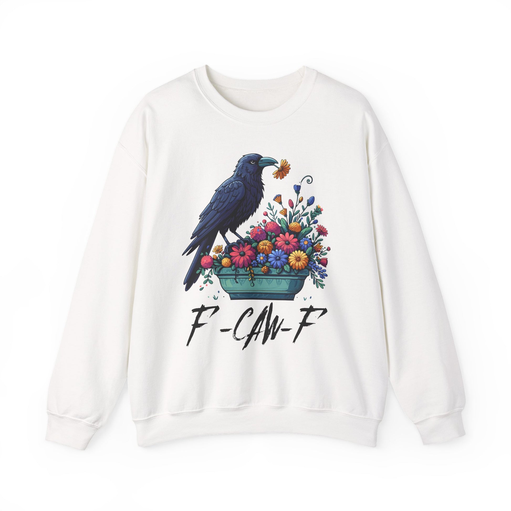 Vintage Raven Floral Halloween Crewneck Sweatshirt - Samberule