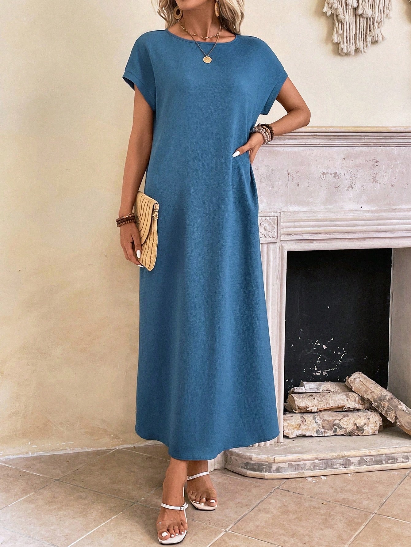 Stella - Casual Batwing Tunic Dress - Samberule