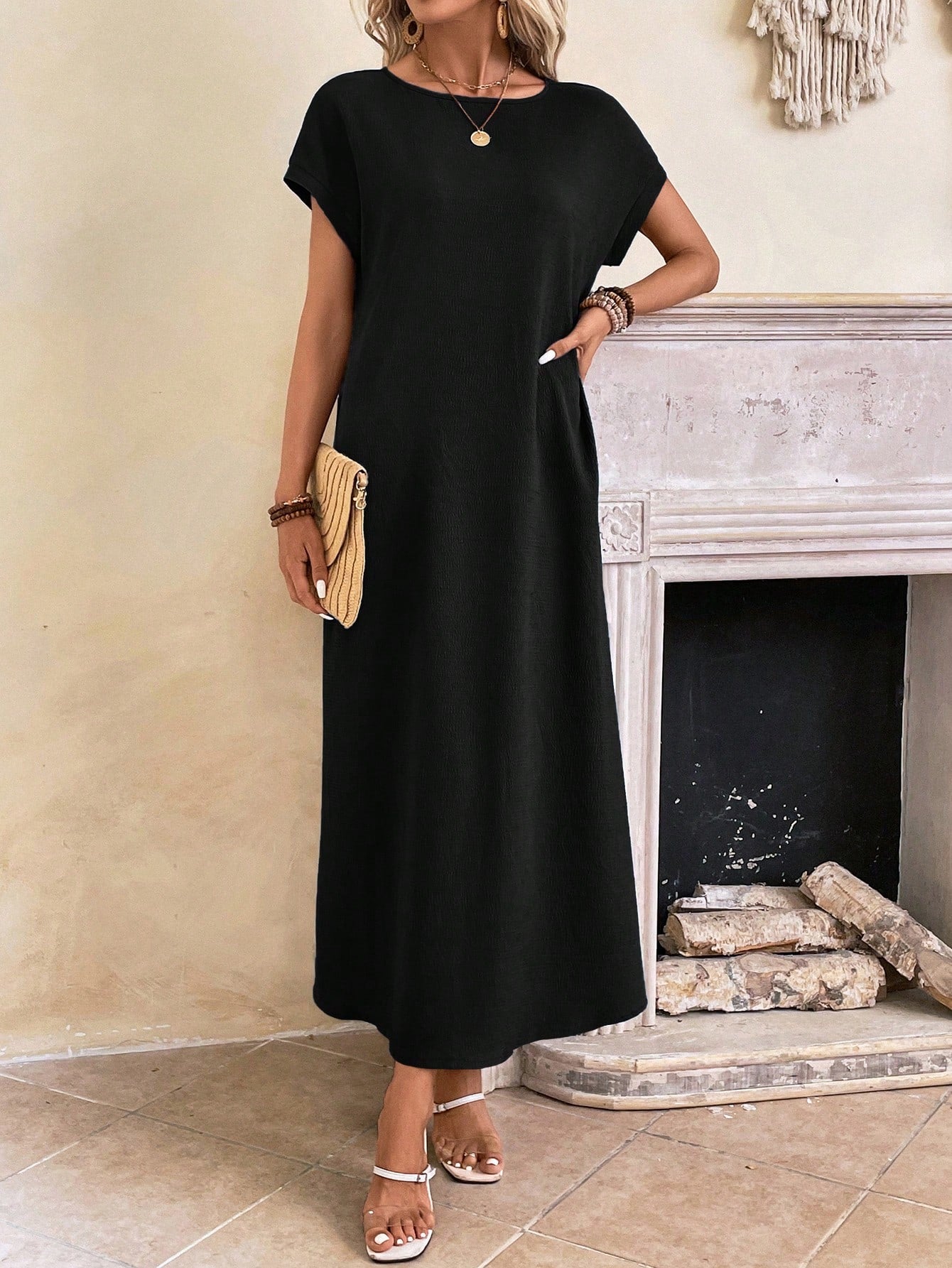 Stella - Casual Batwing Tunic Dress - Samberule