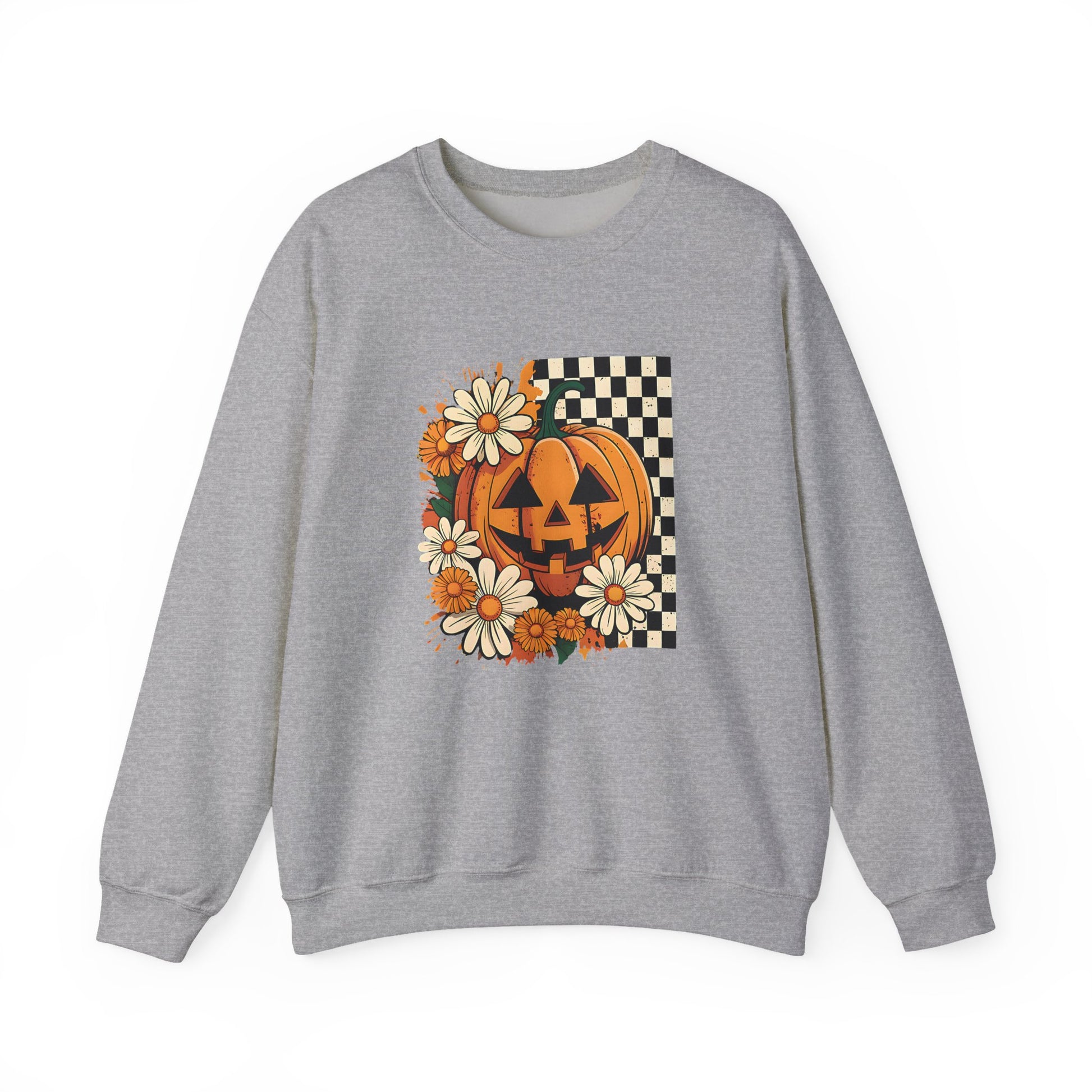 Floral Fall Pumpkin Halloween Crewneck Sweatshirt - Samberule