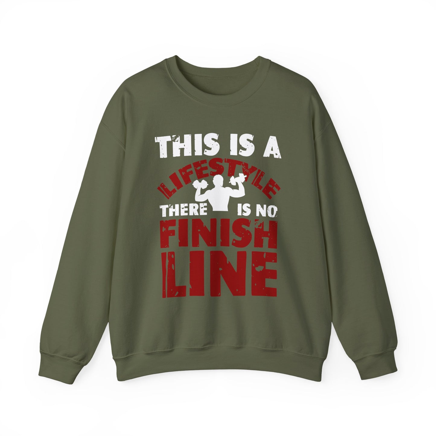 This Is Lifestyle There Is No Finish Line Gym Crewneck Sweatshirt