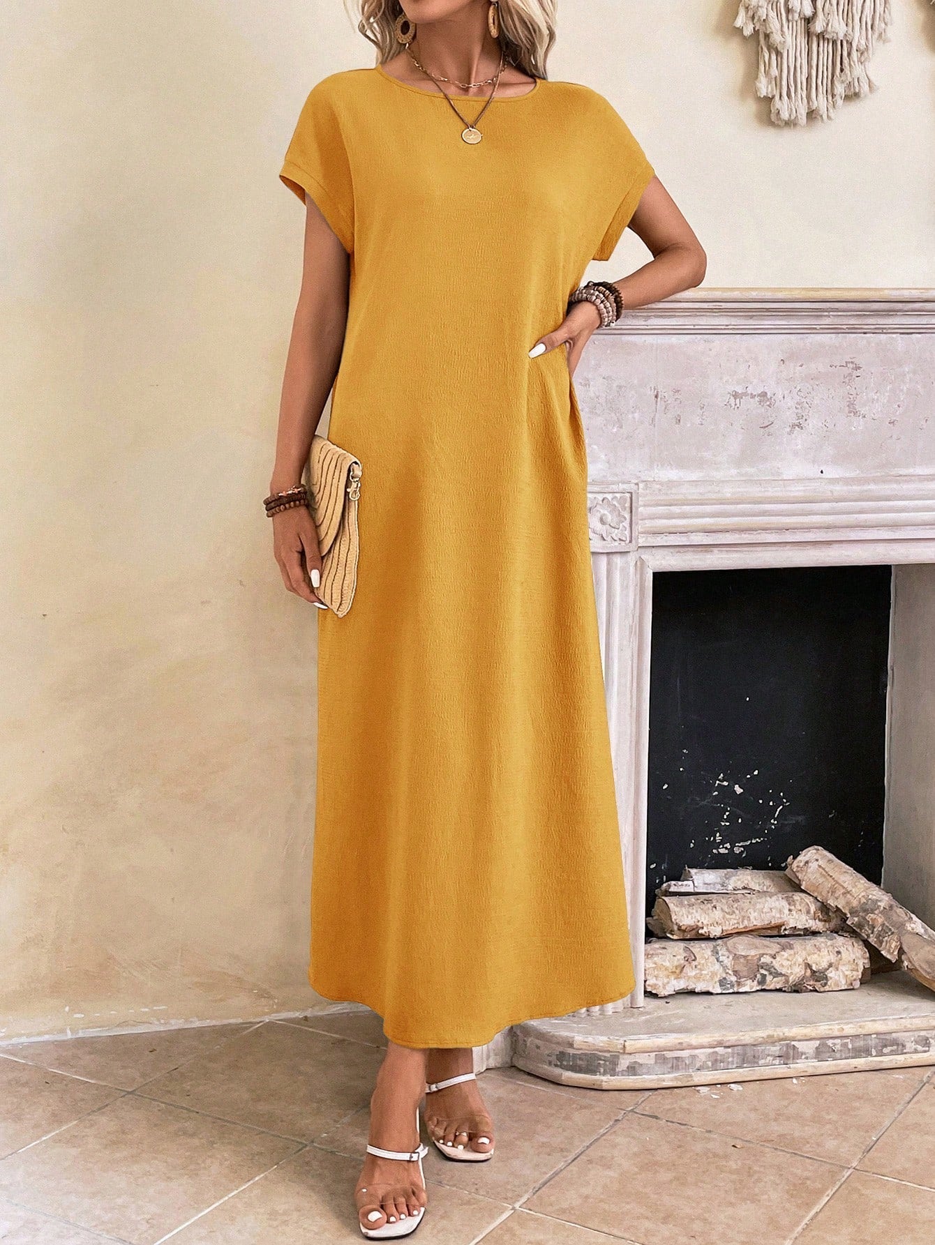 Stella - Casual Batwing Tunic Dress - Samberule