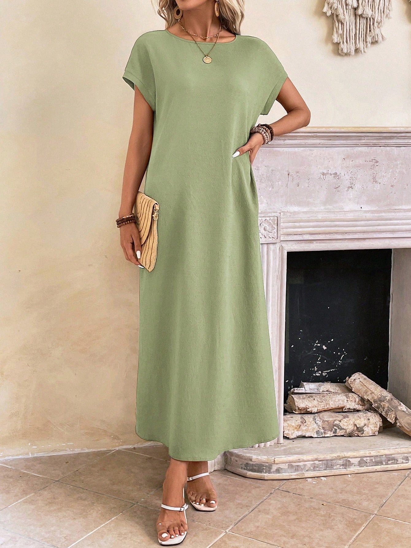 Stella - Casual Batwing Tunic Dress - Samberule