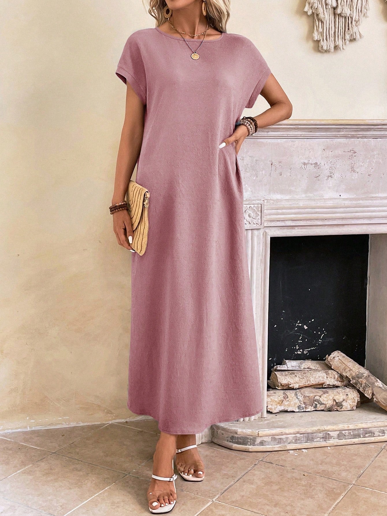 Stella - Casual Batwing Tunic Dress - Samberule