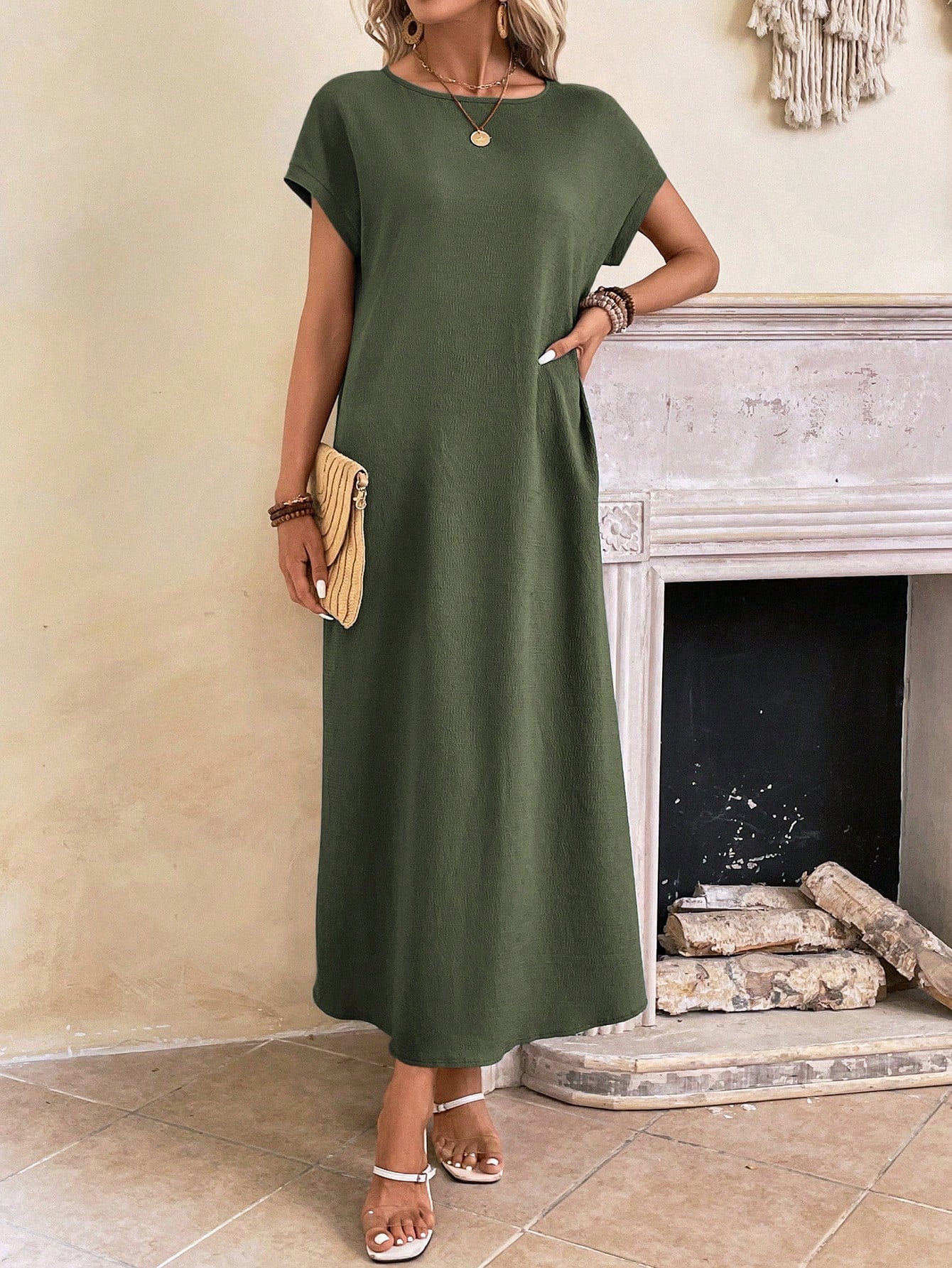 Stella - Casual Batwing Tunic Dress - Samberule