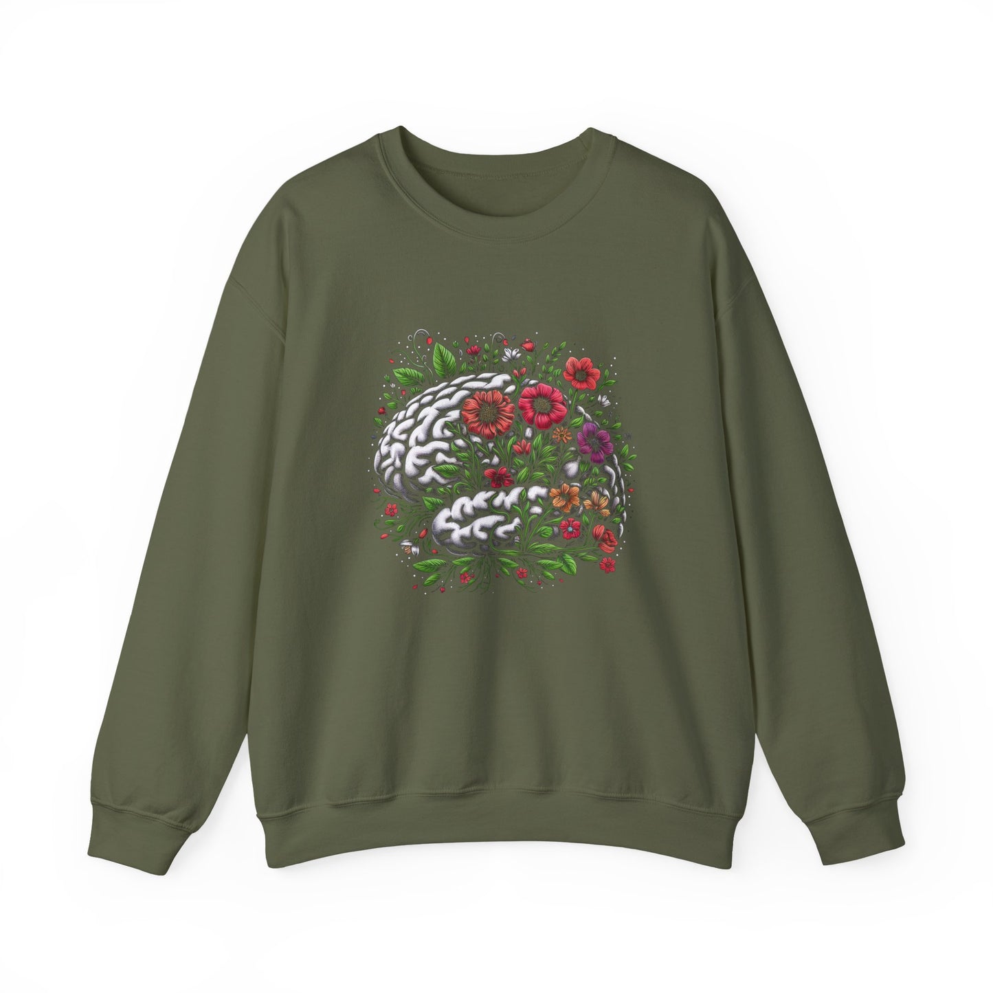 Floral Brain Mental Health Crewneck Sweatshirt