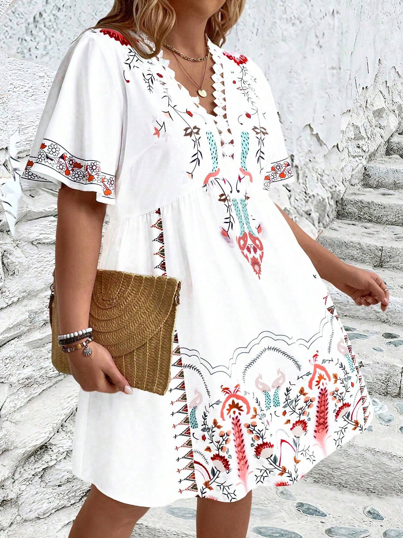 Harper - Plus Size Boho Style Midi Dress - Samberule