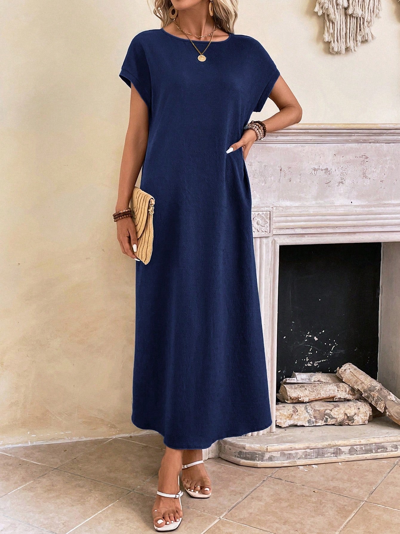 Stella - Casual Batwing Tunic Dress - Samberule