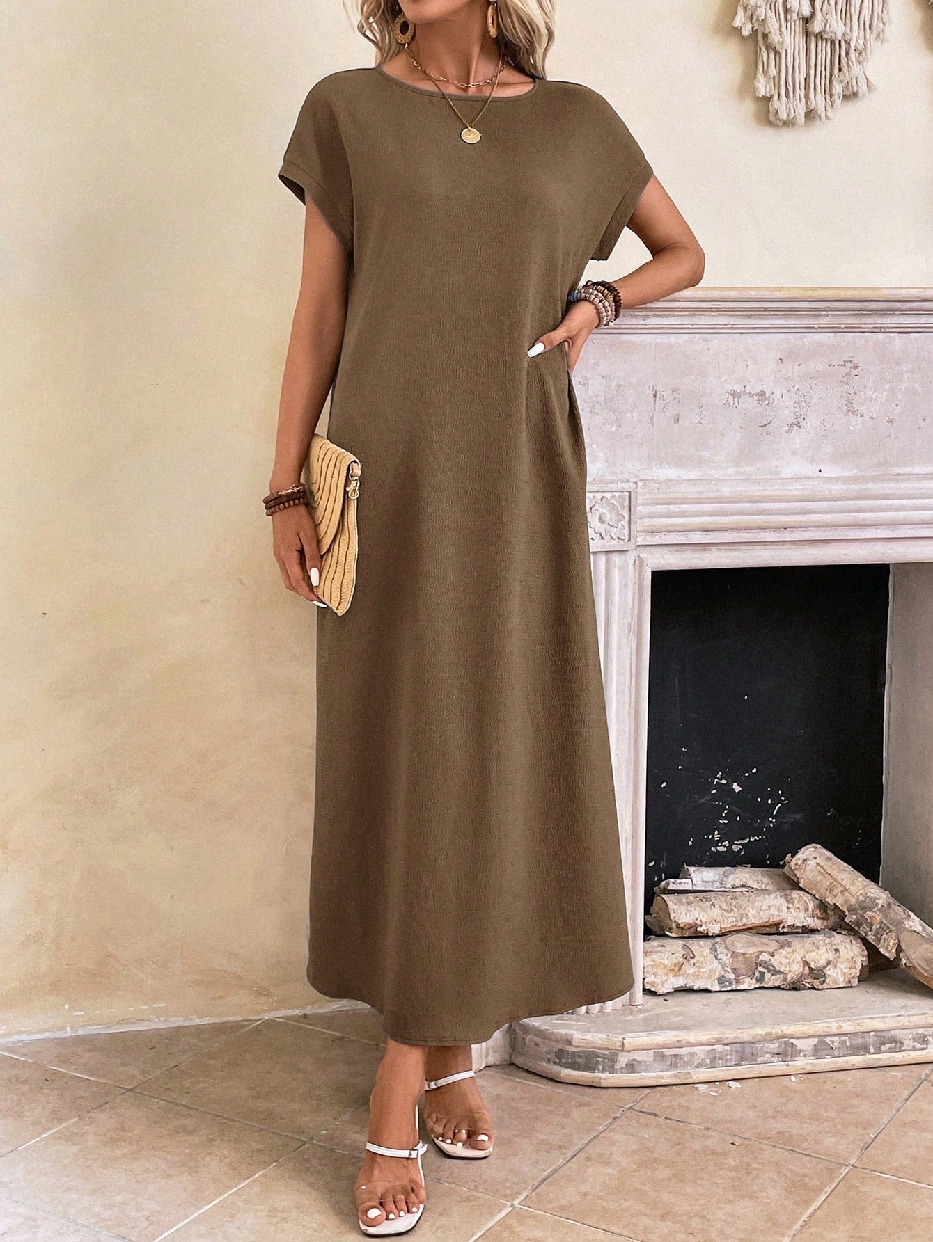 Stella - Casual Batwing Tunic Dress - Samberule