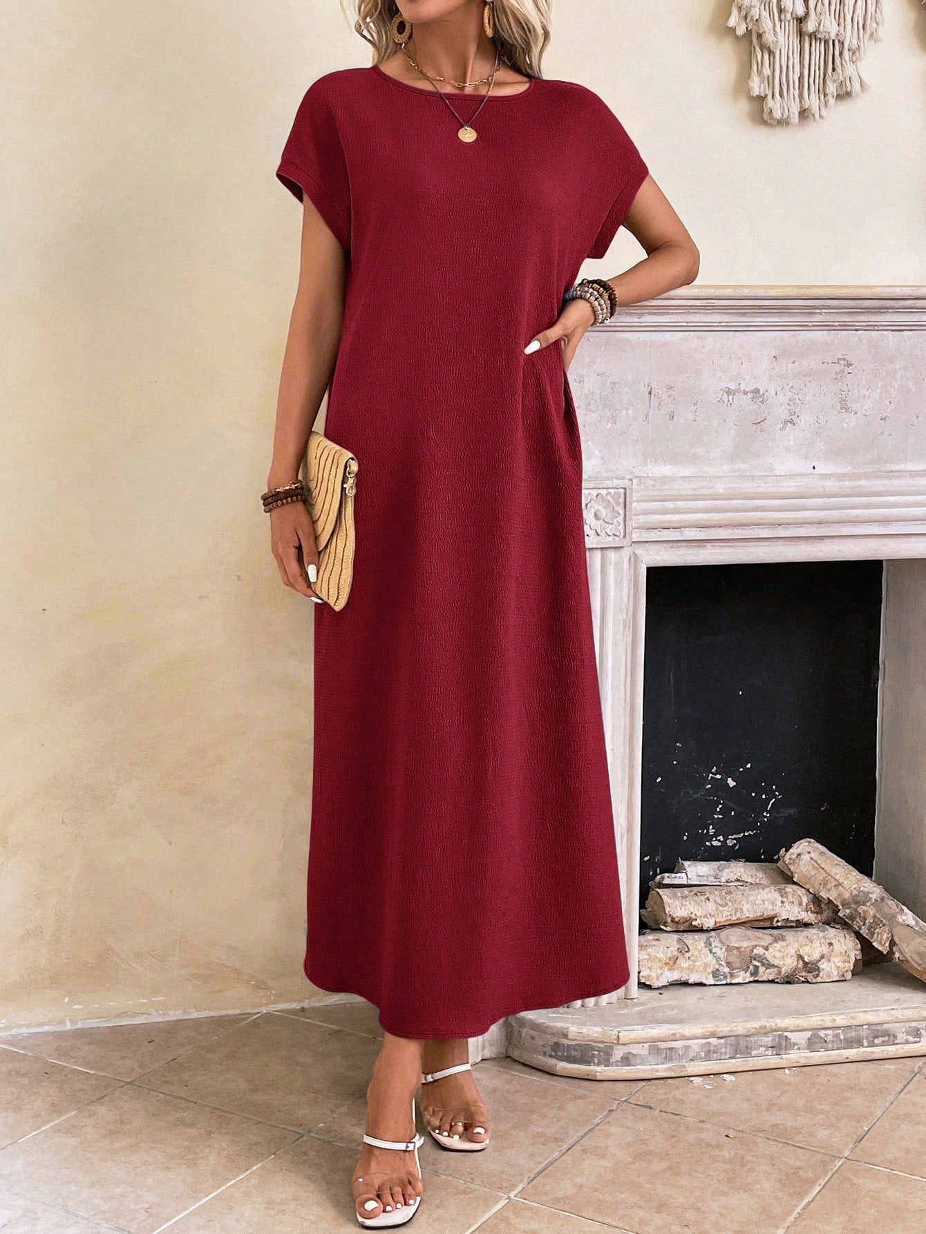 Stella - Casual Batwing Tunic Dress - Samberule