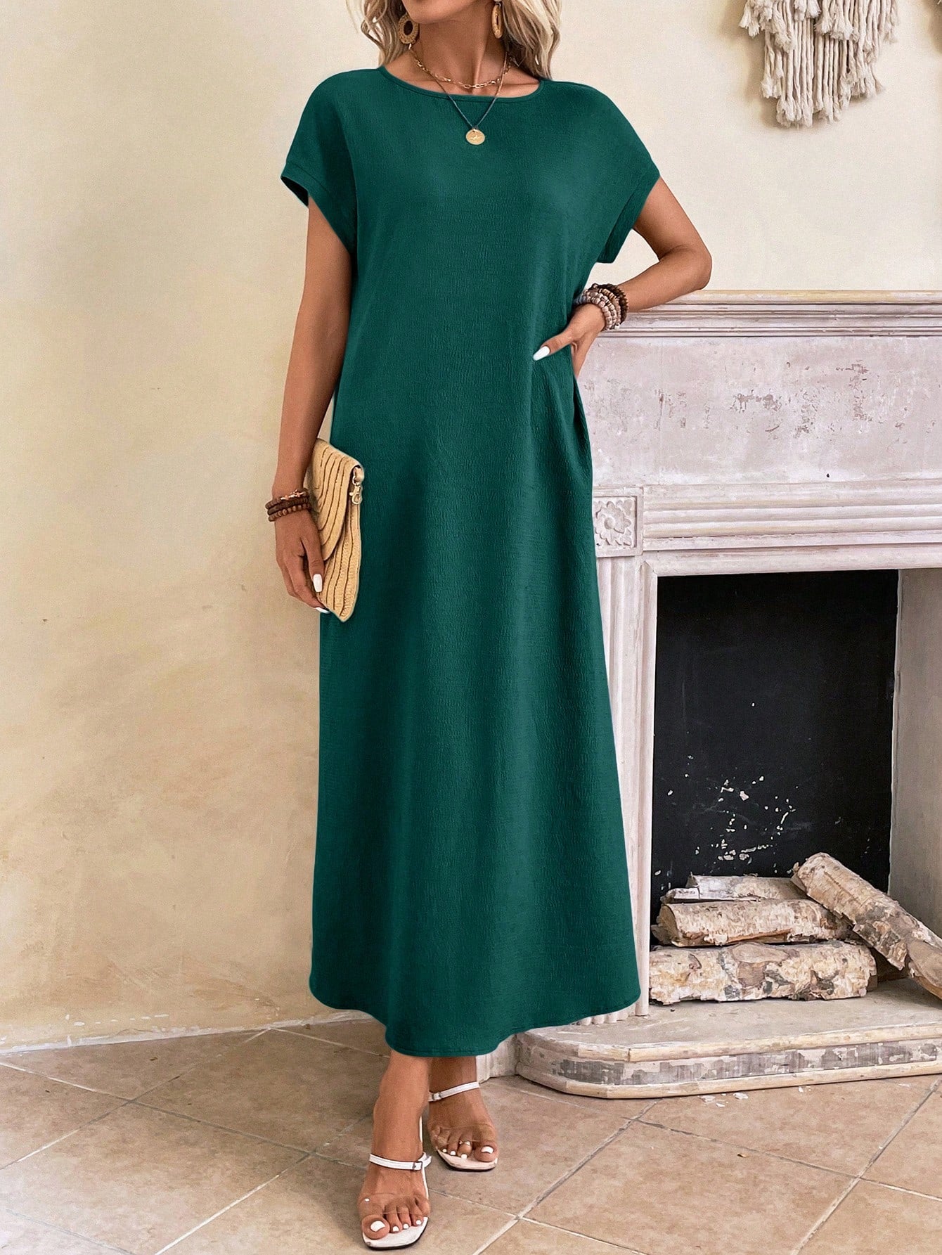 Stella - Casual Batwing Tunic Dress - Samberule