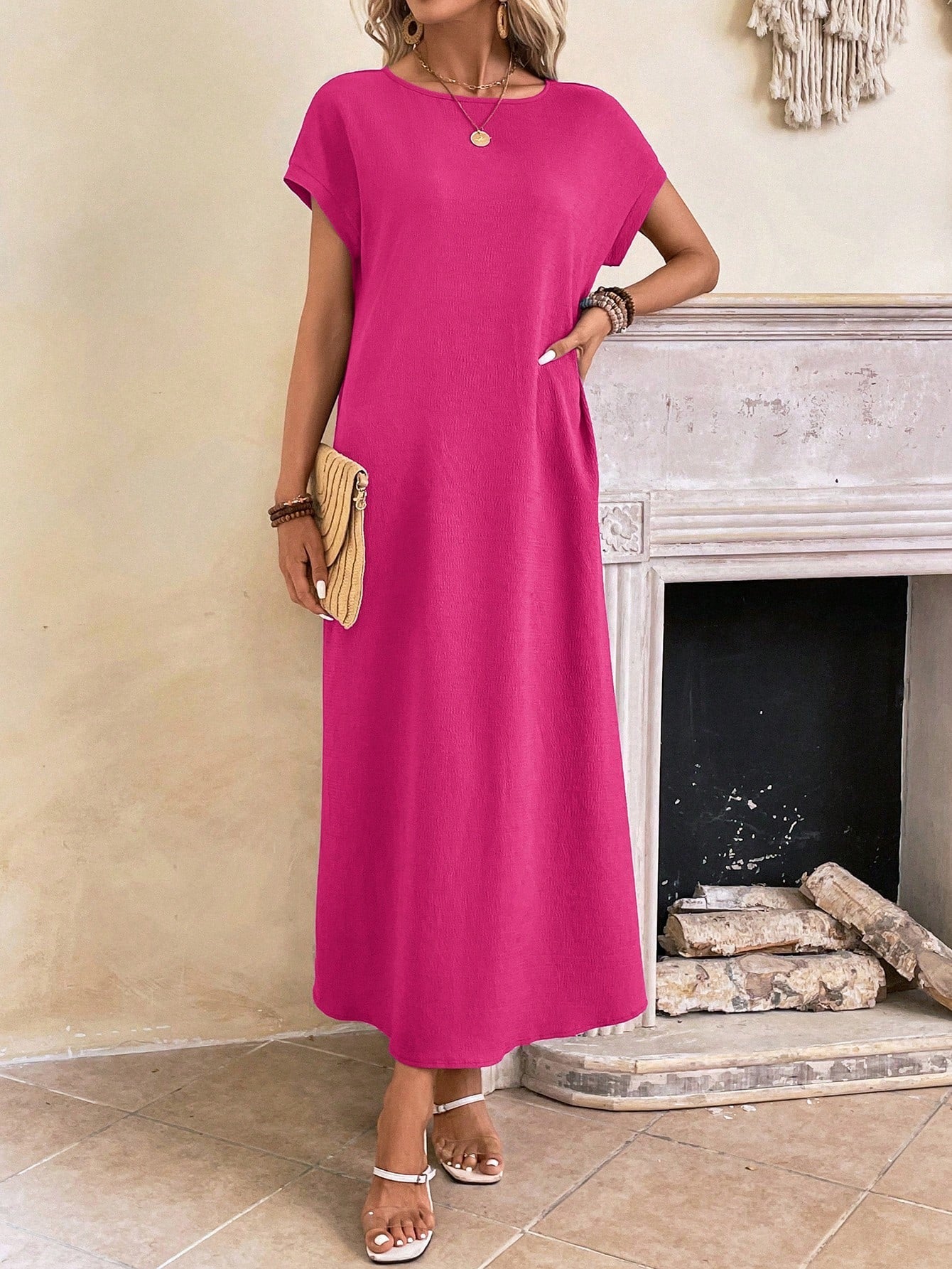 Stella - Casual Batwing Tunic Dress - Samberule