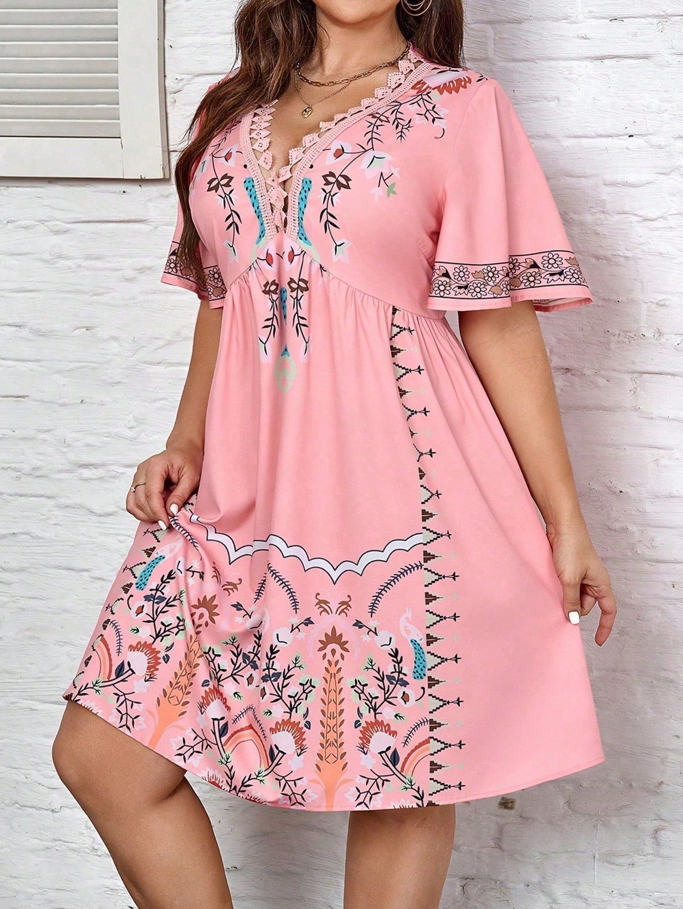 Harper - Plus Size Boho Style Midi Dress - Samberule