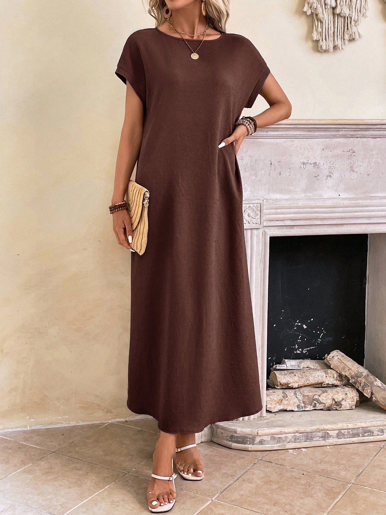 Stella - Casual Batwing Tunic Dress - Samberule