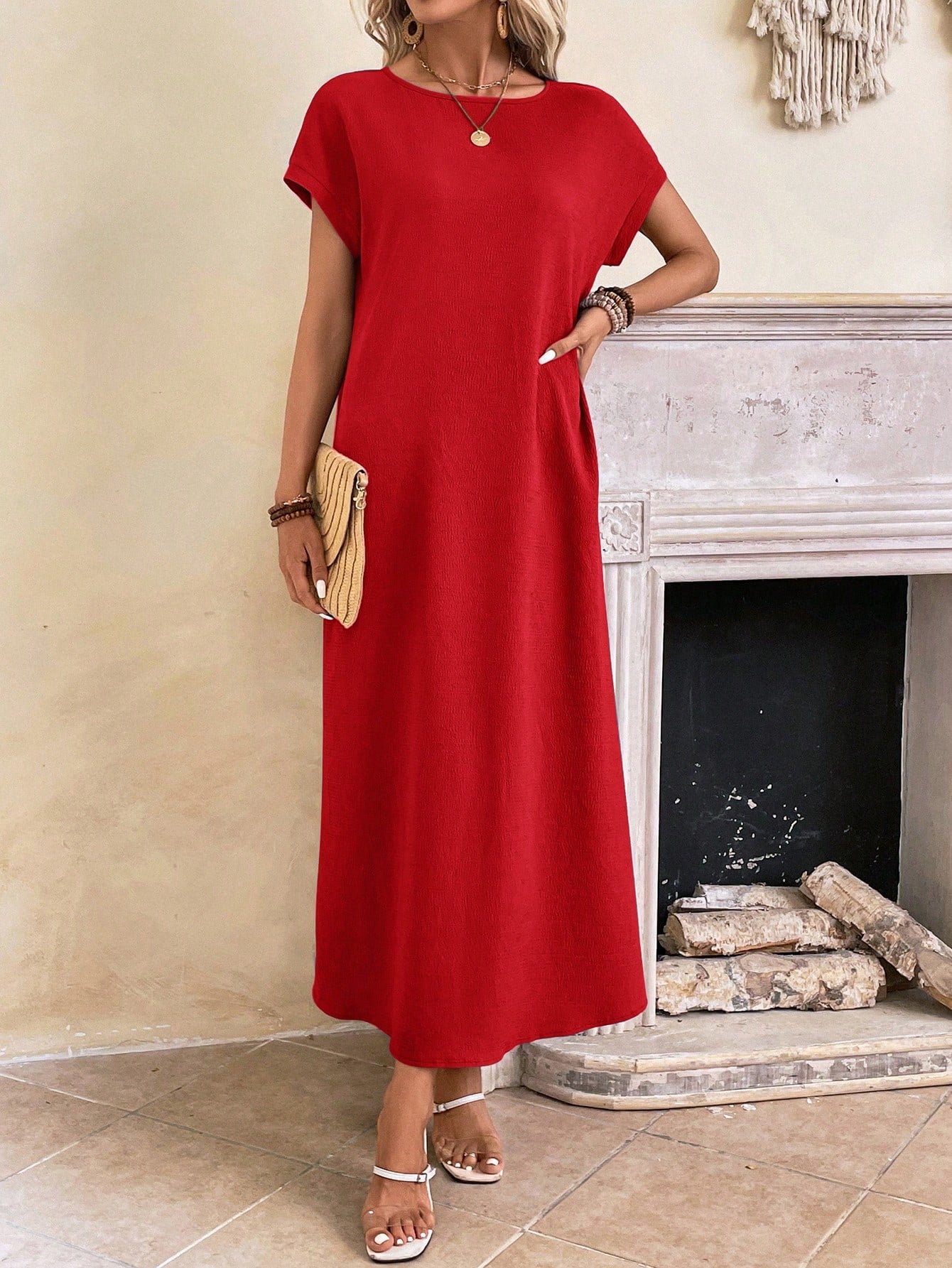 Stella - Casual Batwing Tunic Dress - Samberule
