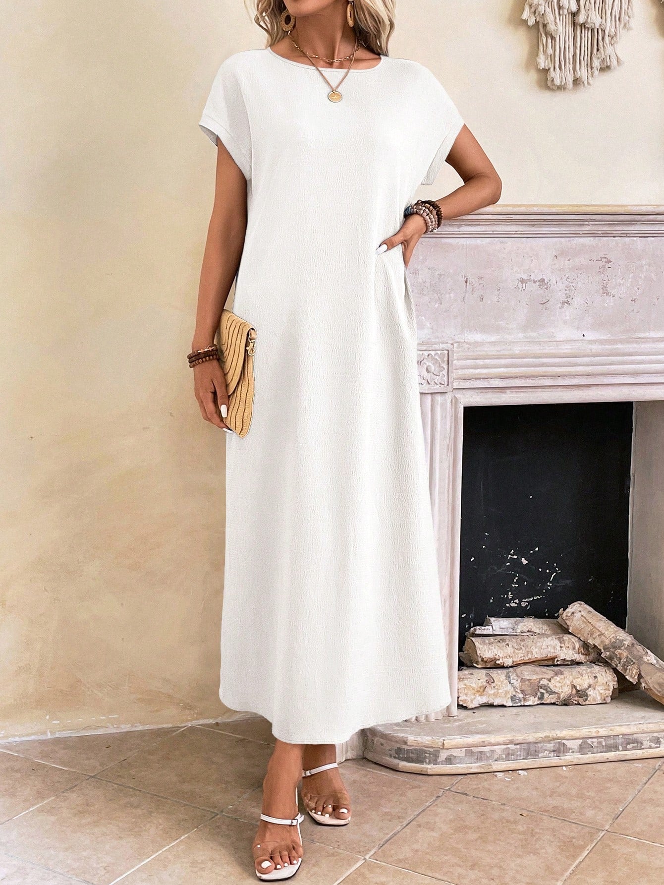 Stella - Casual Batwing Tunic Dress - Samberule
