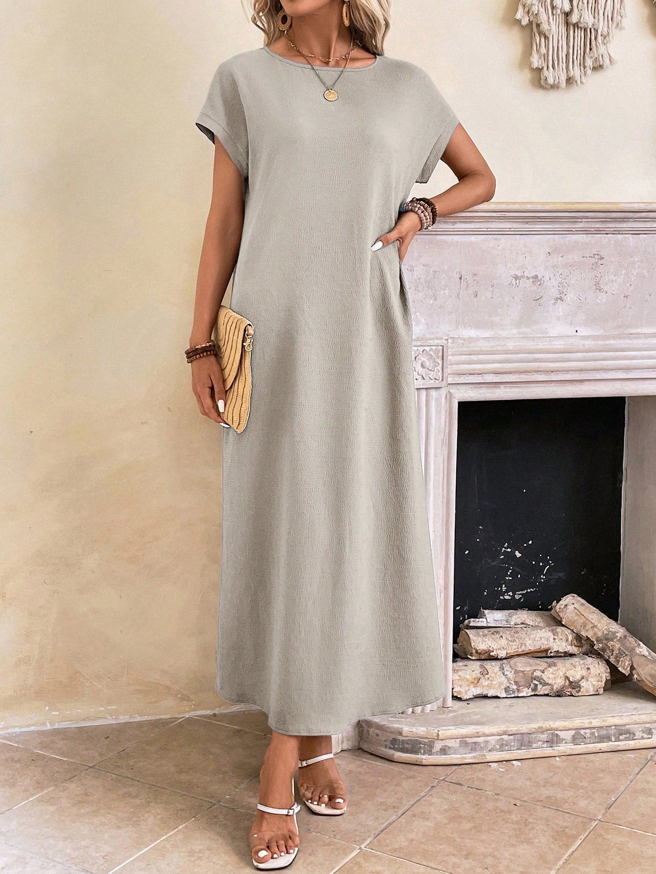 Stella - Casual Batwing Tunic Dress - Samberule