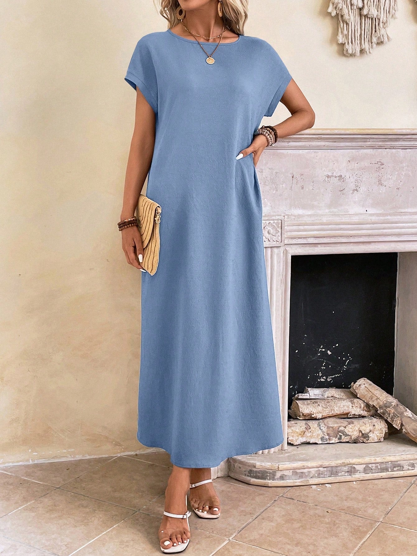 Stella - Casual Batwing Tunic Dress - Samberule