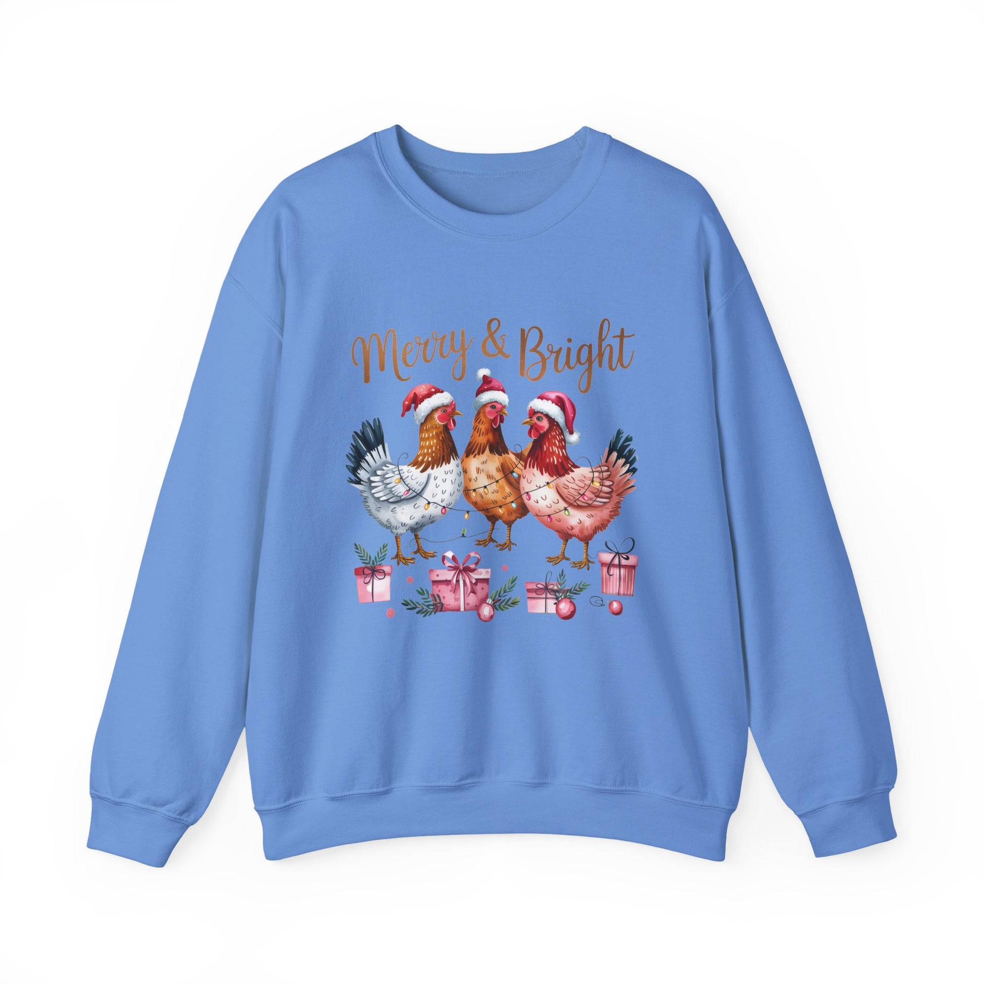 Merry & Bright Chicken Christmas Crewneck Sweatshirt - Samberule