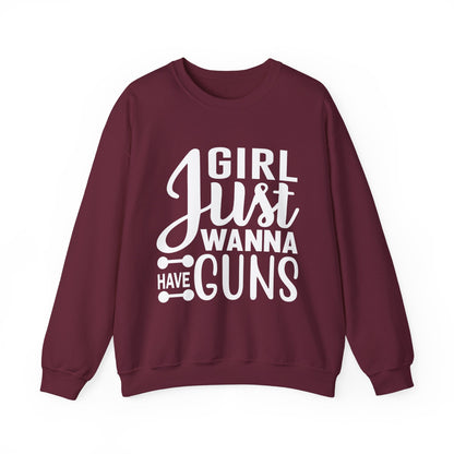 Girl Just Wanna Have Guns Gym Crewneck Sweatshirt