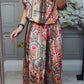 Round Neck Printed Loose Casual Suit