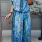 Round Neck Printed Loose Casual Suit