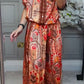 Round Neck Printed Loose Casual Suit