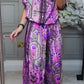 Round Neck Printed Loose Casual Suit