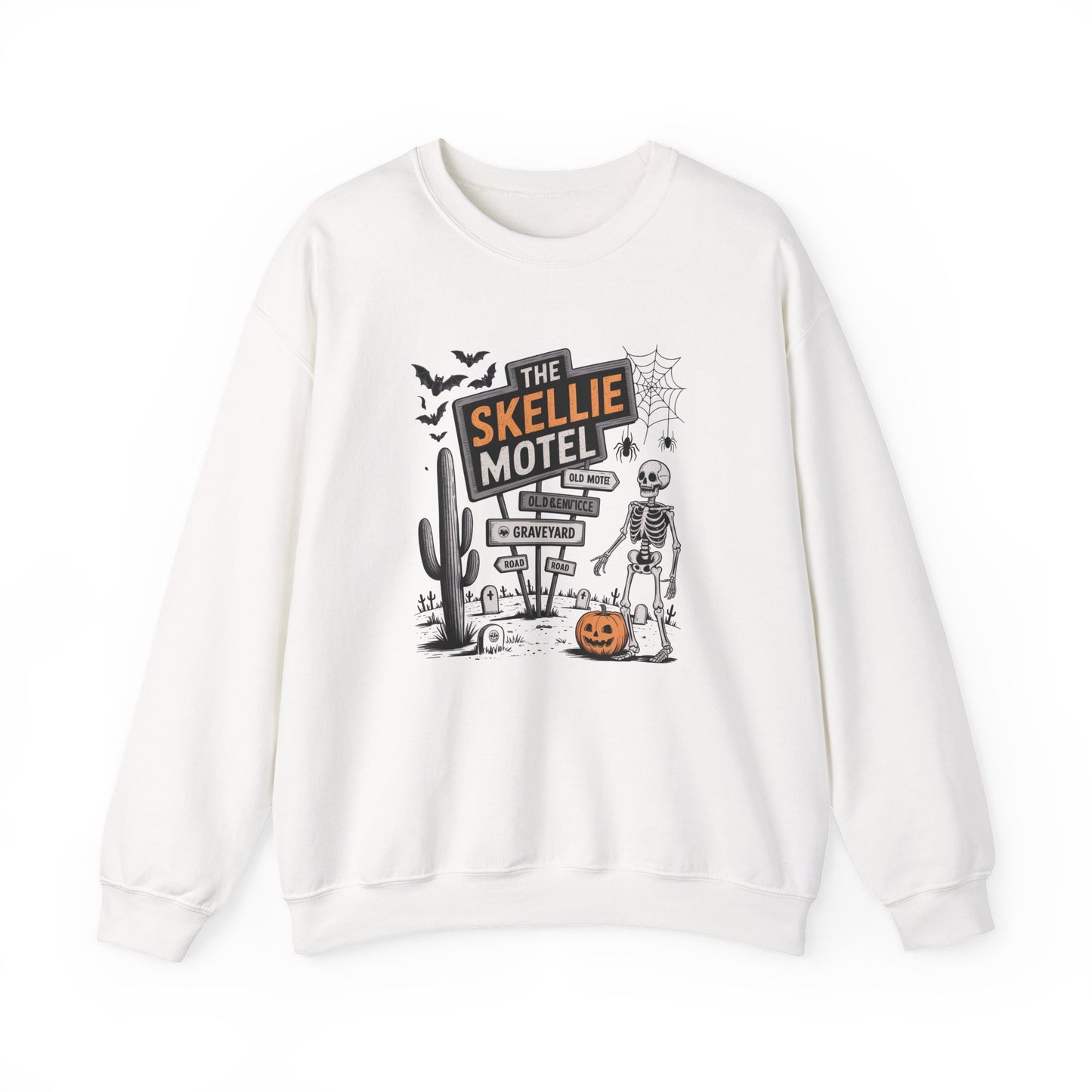 Skeleton Motel Halloween Crewneck Sweatshirt - Samberule