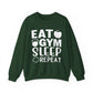Gym Life Eat Gym Sleep Repeat Gym Crewneck Sweatshirt