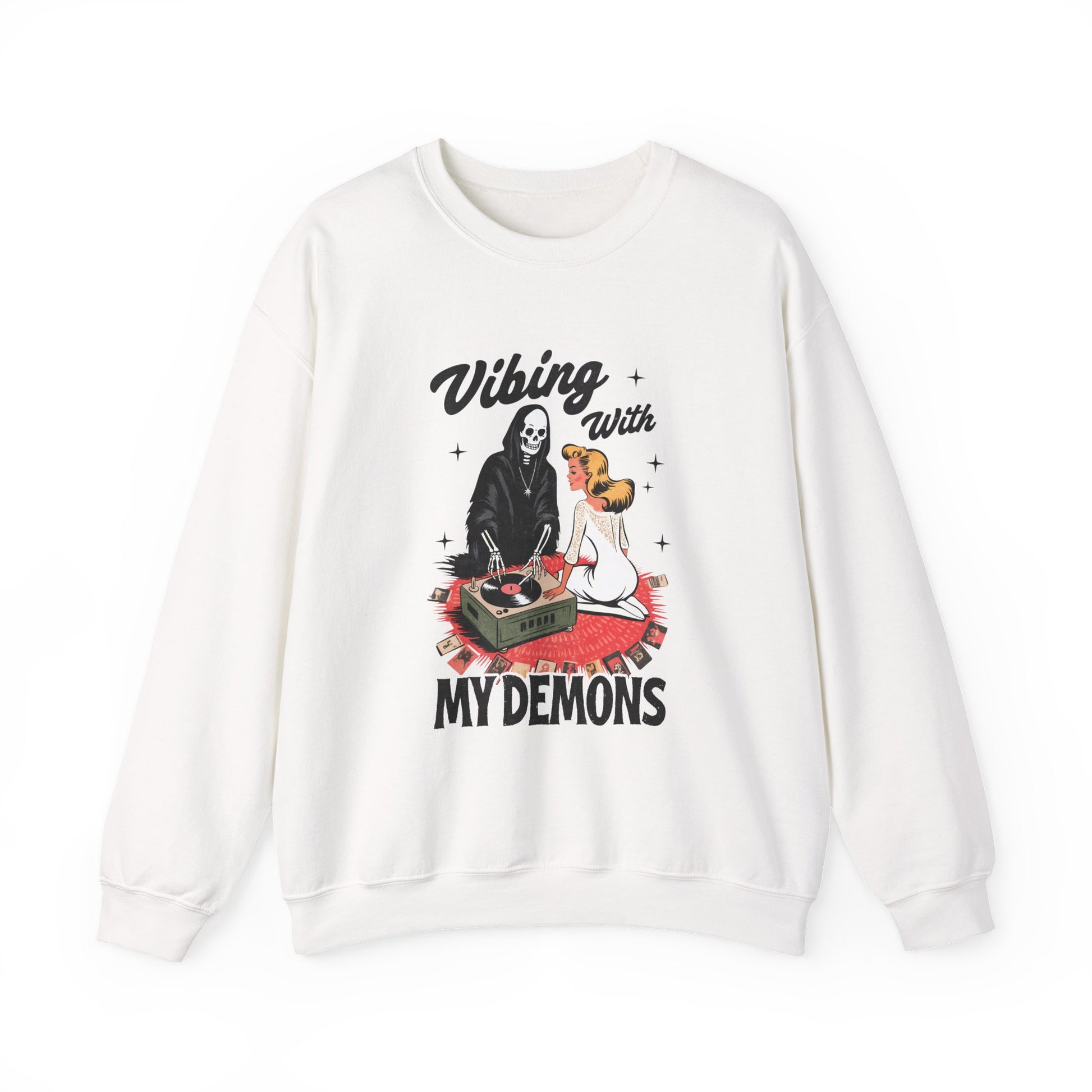 Vibing With My Demons Halloween Crewneck Sweatshirt - Samberule